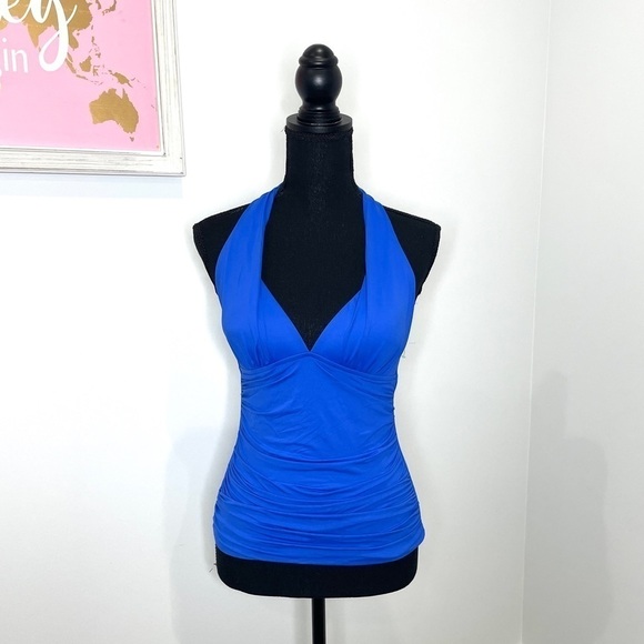 La Blanca Blue Swim Suit Top - Picture 1 of 8